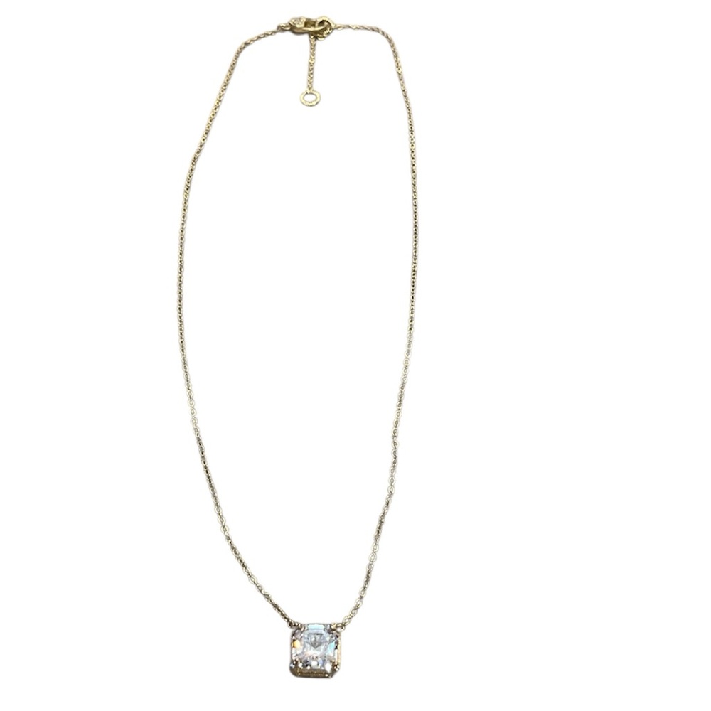 Judith Ripka Gold Clad Silver 925 Necklace w Cubic Zirconia Square Pendant NWOT - Picture 16 of 16